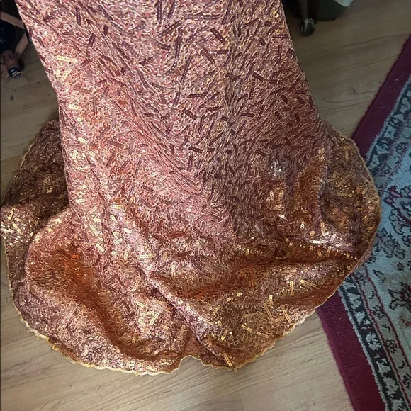 Vintage Orange Sequin Gown - Picture 6 of 16